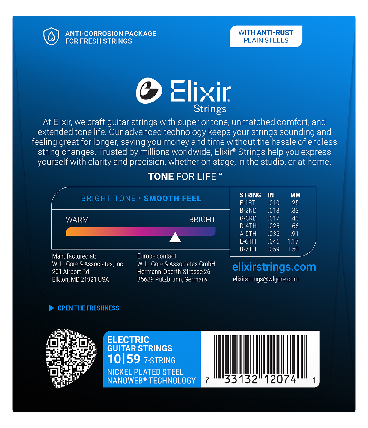 12074 Nanoweb Electric 7-String 10-59 Light/Heavy